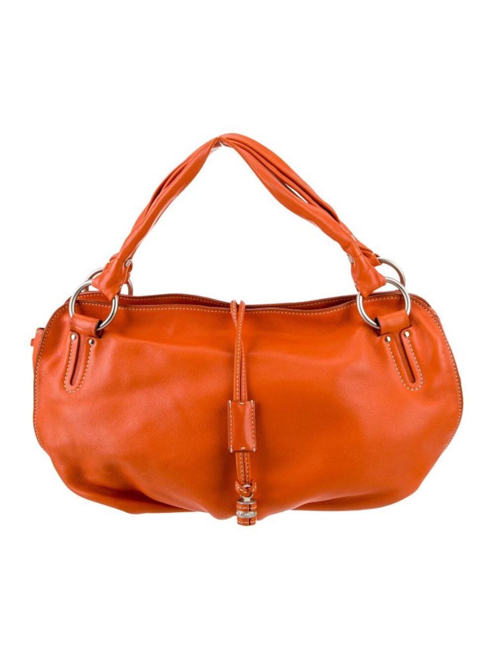 CELINE Grained Calfskin Bittersweet Hobo Hand Bag in Orange - VGC